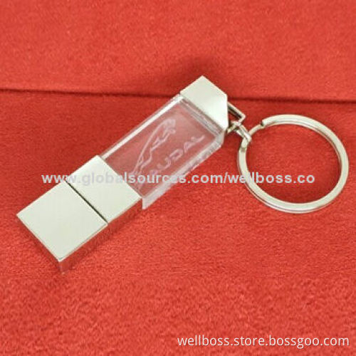 Thin Crystal USB Flash Drives, Customized Packaging Types/Logos Accepted, Gift USB 2.0New